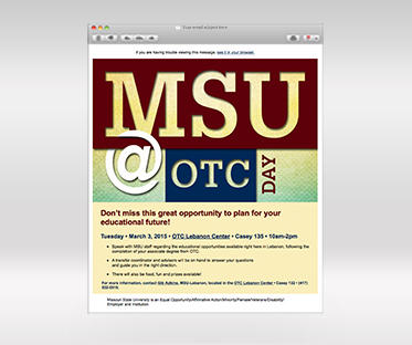 MSU at OTC Day email sample